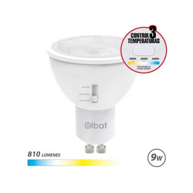 ELBAT Bombilla Led EB0278 9W 810LM 3 Modos Luz Calida/luz Blanca/ Luz Fria