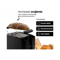 CLATRONIC Tostadora de Pan Ta 3801 Negro Calentador de Panecillos y Gofres, Funcion Descongelacion
