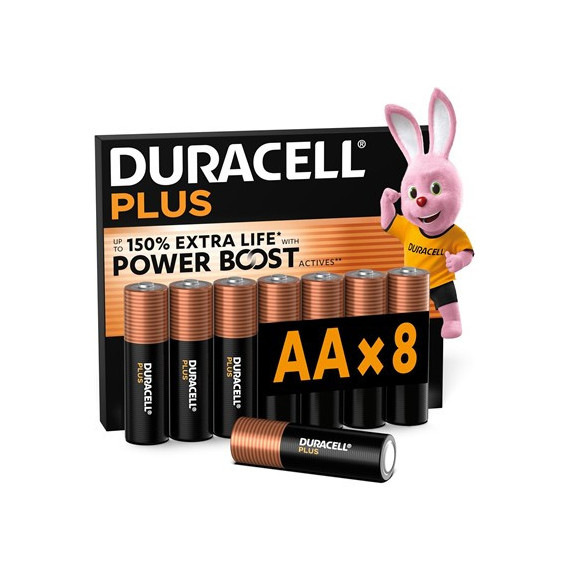 DURACELL Pack 8 Pilas Aa Alcalina Plus LR06 1.5V