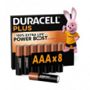 DURACELL Pack 8 Pilas Aaa Alcalina Plus LR03 1.5V