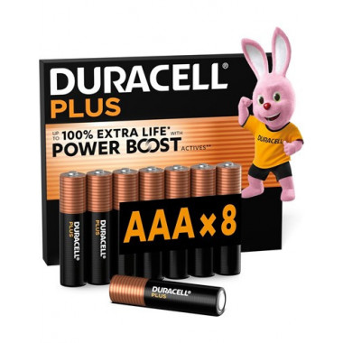 DURACELL Pack 8 Pilas Aaa Alcalina Plus LR03 1.5V