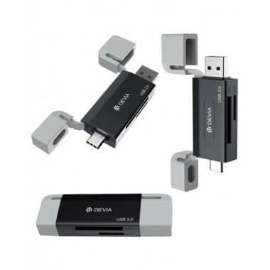 DEVIA Lector de Tarjeta Sd / Microsd Usb/usb-c 3.0 5GBPS Capacidad Maxima de Lectura 2TB
