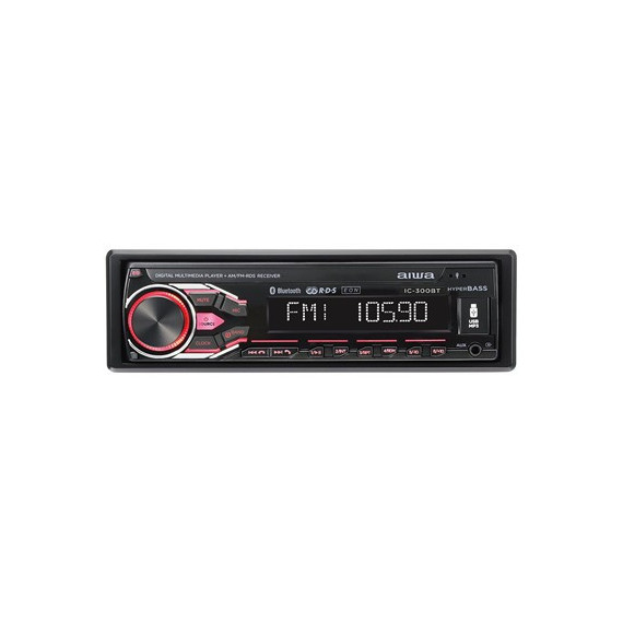 AIWA Radio Coche IC-300BT con Bluetooth/pendrive/aux/am-fm Negro