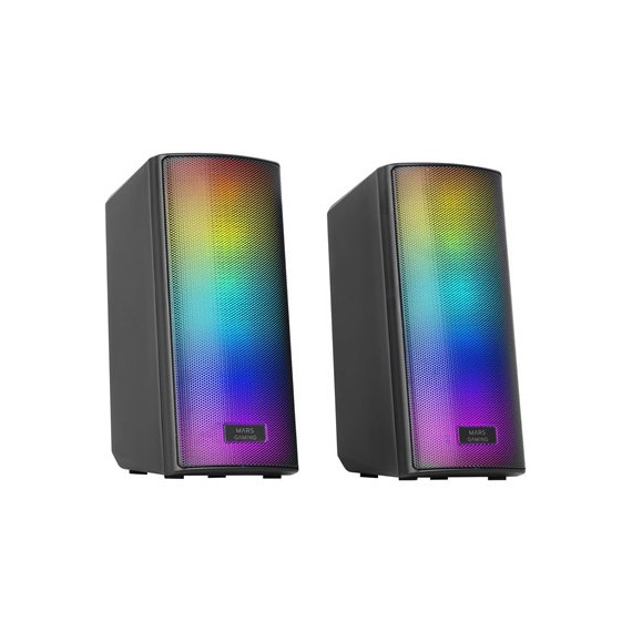 MARS GAMING Altavoces para Pc MSRGB2 BLUETOOTH 15W Ranura Micro Sd,con Luces Led