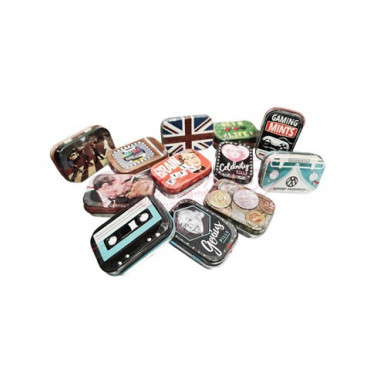 Caja de Metal Retro Surtido Dise&ntilde;os London, Paris, Fith Avenue, Keep Calm, Etc 15080  LALO