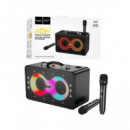 HOCO Altavoz BLUETOOTH Karaoke con 2 Microfonos Inalambricos 40W HA8 Negro
