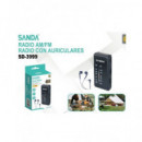 SANDA Radio de Bolsillo con Auriculares Am/fm SD-3999