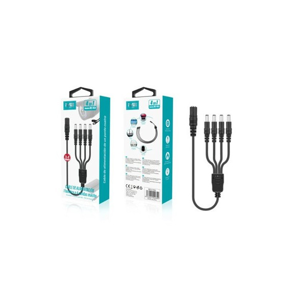 M2TEC Cable Alimentacion 4 en 1 con 4 MACHO/1 Hembra M2-DC6
