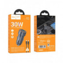 HOCO Cargador Coche 30W+CABLE Tipo C M/m Z57A