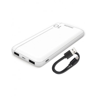 PHILIPS Bateria Externa Portatil 10000MAH 2XUSB DLP1810NW