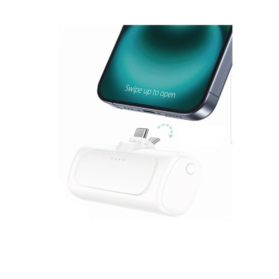 Onemax Bateria Externa Nano 5000MAH Blanco con Conector Tipo C EFX-138  LALO