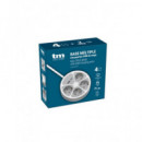 TM ELECTRON Base Redonda Multiple de 4 Enchufes + Puerto USB y Tipo C 1.5MTRS Gris TMUAD554CB