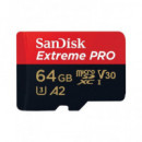 SANDISK Tarjeta Memoria Micro Sdxc 64GB Extreme Pro Uhs-i 200MB/S 4K con Adaptador