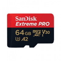 SANDISK Tarjeta Memoria Micro Sdxc 64GB Extreme Pro Uhs-i 200MB/S 4K con Adaptador