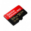 SANDISK Tarjeta Memoria Micro Sdxc 64GB Extreme Pro Uhs-i 200MB/S 4K con Adaptador