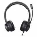TRUST Auricular de Casco Con Microfono Para PC HS-200 Con Cable Usb 1.8Mtrs Negro