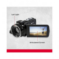AGFAPHOTO Videocamara CC2700 3" Lcd 2.7K,24MP ,18X Zoom Incluye Microfono Externo Negra
