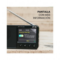 SPC Radio Digital Portatil Fm Jetty Lite Dab+ Recargable,aux Negra