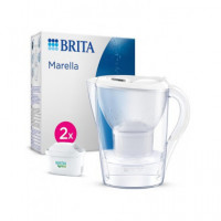 BRITA Jarra de Agua Filtrante 2.4L Marella con 2 Filtros Maxtra Pro All In 1 Blanca
