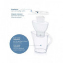 BRITA Jarra de Agua Filtrante 2.4L Marella con 2 Filtros Maxtra Pro All In 1 Blanca