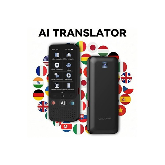 Valore Traductor Ai con Pantalla 3.1" Tactil HD Camara 139 Idiomas AI-001  LALO