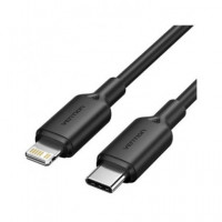 VENTION Cable Datos Tipo C a Lightning 3A 480MBPS 1MTR Negro Lakbf
