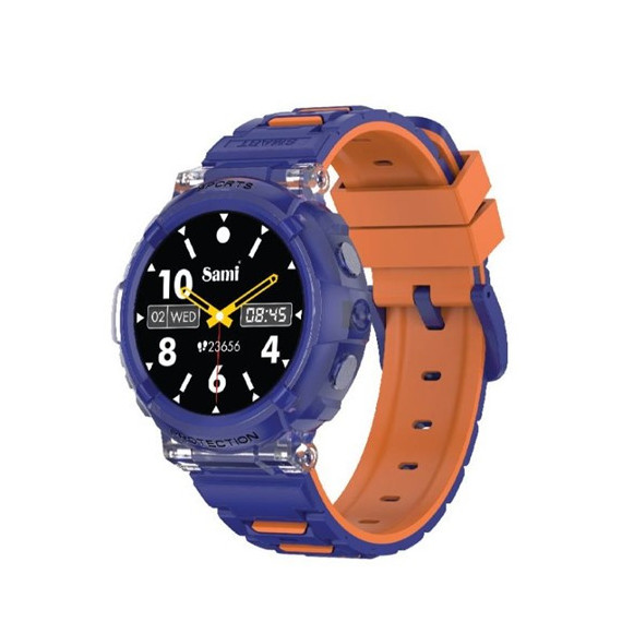 SAMI Reloj Inteligente Jelly WS-2385 con Gps/resistente Agua/sueño/cardiaco/oxigeno Azul Naranja