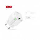 XO Cargador Red Tipo C 30W + Cable Tipo C M/M 1Mtr Blanco XO-CE06