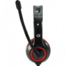 CONCEPTRONIC Micro Auricular de Casco Con Cable POLONA Para PC VOIP,Usb CCHATSTARU2R Rojo