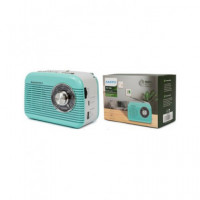 SANYO Radio Portatil BLUETOOTH Vintage Fm/am/sw KS136A Azul Turquesa Usb,micro Sd,recargable