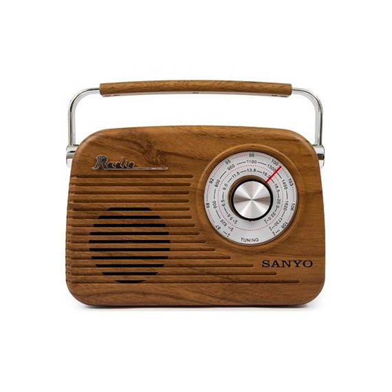 SANYO Radio Portatil  BLUETOOTH Vintage Am/am/sw KS137M Madera USB Micro Sd