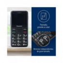 PANASONIC Telefono Movil KX-TU155 Exbn Negro Teclas Grandes,boton Sos,blue,,micro Sd con Base de Car