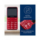 PANASONIC Telefono Movil KX-TU155 Exrn Rojo Teclas Grandes,boton Sos,bluetooth,micro Sd