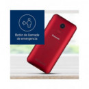 PANASONIC Telefono Movil KX-TU155 Exrn Rojo Teclas Grandes,boton Sos,bluetooth,micro Sd