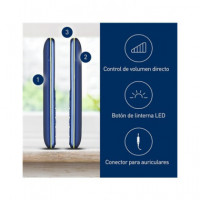 PANASONIC Telefono Movil KX-TU155 Excn Azul Teclas Grandes,boton Sos,bluetooth,micro Sd