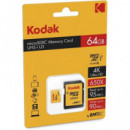 KODAK Tarjeta Memoria Micro SDXC 64Gb UHS-I U3 V30  4K Ultra Hd 100Mbps Con Adaptador