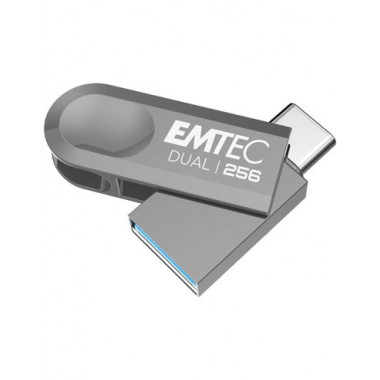 Emtec Pendrive Dual 256GB USB 3.2  Usb-a/ Tipo C ECMMD64GD283 80MB/S  LALO
