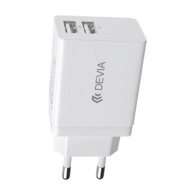 DEVIA Cargador Red 2XUSB 2.4A Lite 2 Blanco