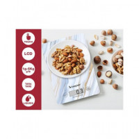 BEPER Pesa de Cocina Digital Max 5KG Placa Vidrio Templado Marmol Azul P102BIL001