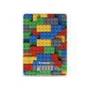 BEPER Pesa de Cocina Digital Max 5KG Placa Vidrio Templado Diseño Lego P102BIL005