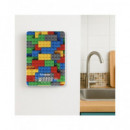 BEPER Pesa de Cocina Digital Max 5KG Placa Vidrio Templado Diseño Lego P102BIL005