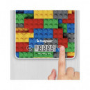BEPER Pesa de Cocina Digital Max 5KG Placa Vidrio Templado Diseño Lego P102BIL005