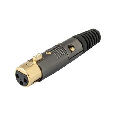 Conector Canon Xlr/h Aerea 3 Pines Dorado Negro CON240  NIMO
