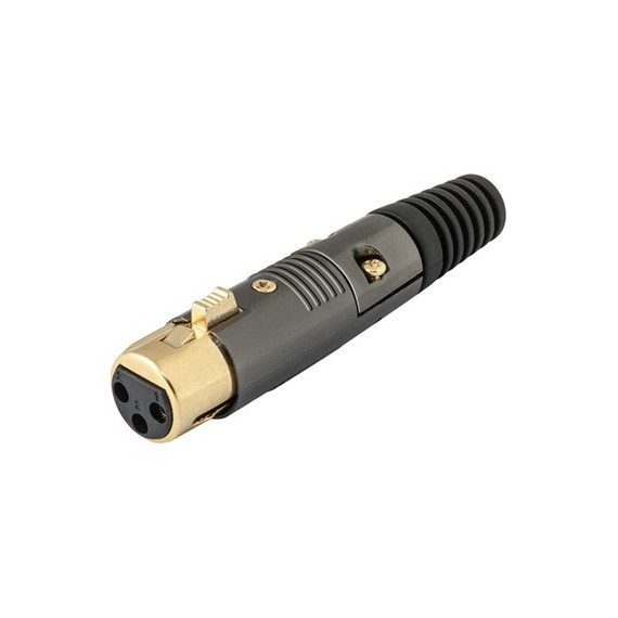 Conector Canon Xlr/h Aerea 3 Pines Dorado Negro CON240  NIMO