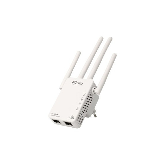 NIMO Repetidor Wifi 1200 Mbps 2.4/5GHz 2 Puertos Rj45 Blanco ACINT302