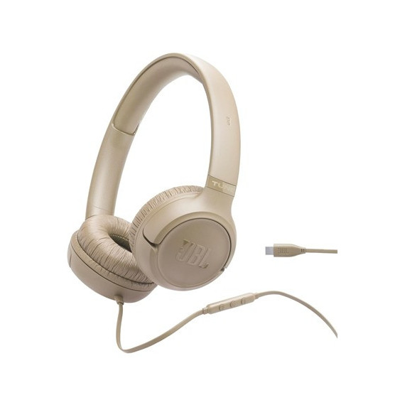 JBL Auricular de Casco Tune 530C Beig con Cable Tipo C y Microfono