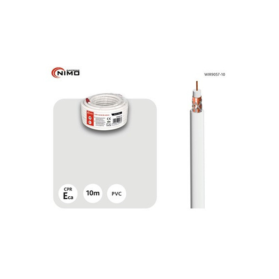 NIMO Cable Coaxial de Antena Blanco 10MTRS en Bobina WIR9057-10
