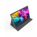 DENVER Monitor Portatil 15.6" PMO-15604 Gris Full HD Hdmi,Usb Tipo C,Funda Soporte Tapa Magnetica