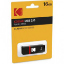 KODAK Pendrive 16GB USB 2.0 Negro Classic K102