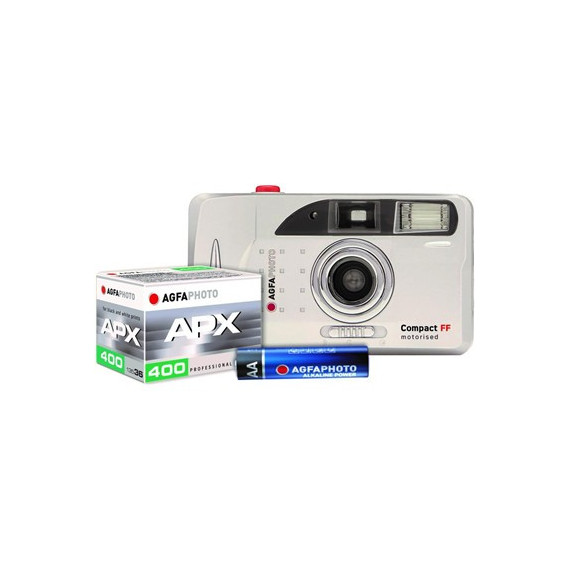 AGFAPHOTO Camara Analogica Film 35MM + Pelicula APX400 + Pila Alkalina Aa